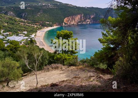 View of Lichnos beach near Parga, Greece Stock Photo