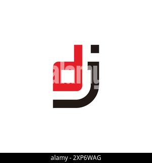 dj simple loop line geometric logo vector Stock Vector
