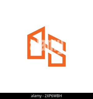 letter os  simple linked line geometric logo vector Stock Vector