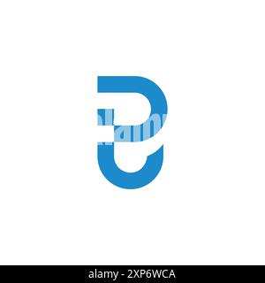 letter pj simple geometric linear dot logo vector Stock Vector