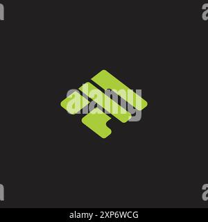 letter f abstract green mountain simple logo vector Stock Vector