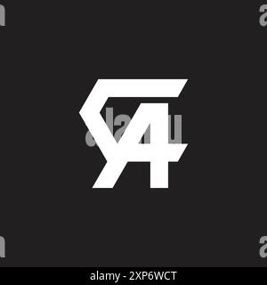 letter ca simple line geometric motion logo vector Stock Vector