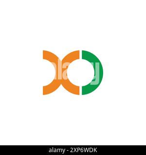 letter xo colorful round geometric logo vector Stock Vector
