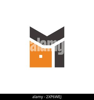 letter bm abstract simple geometric logo vector Stock Vector