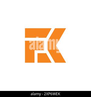 letter fk stripes geometric line logo vector Stock Vector
