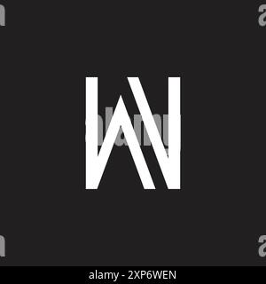 letter vw slice simple geometric line logo vector Stock Vector
