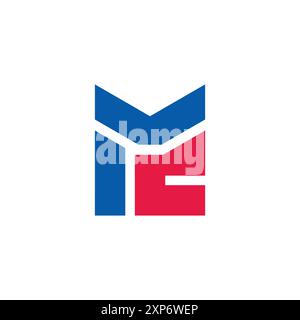 letter mc simple geometric colorful logo vector Stock Vector