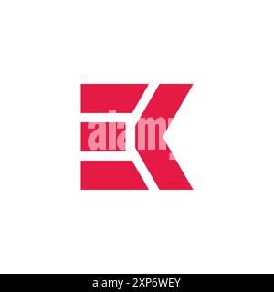 letter ek stripes run simple geometric logo vector Stock Vector
