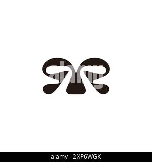 letter mr symmetry curves simple logo vector Stock Vector