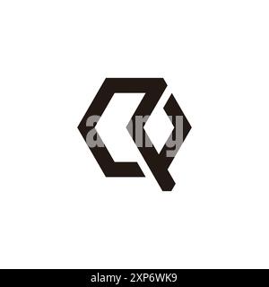 letter rq abstract hexagon simple logo vector Stock Vector