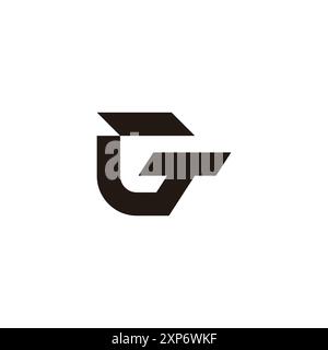 letter gt simple geometric movement logo vector Stock Vector