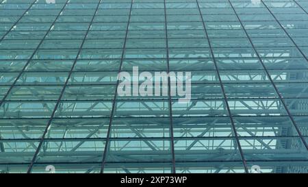 Close-up of a modern business city building looking up Stock Photo