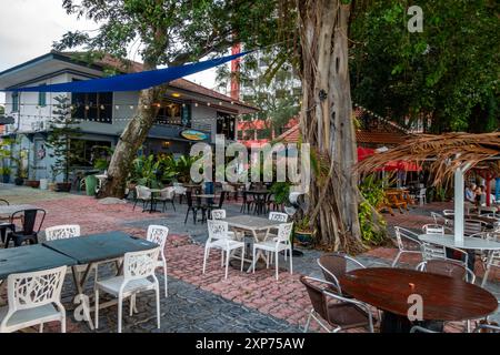 BoraBora guesthouse is also a beachside bar and restaurant at Tanjung Tokong in Penang, Malaysia Stock Photo