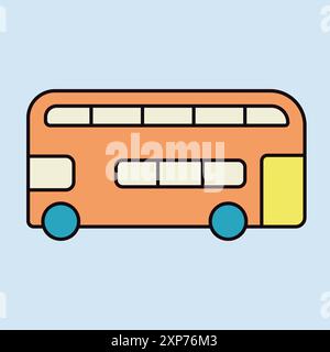 Double decker bus flat vector icon. Graph symbol for travel and tourism web site and apps design, logo, app, UI Stock Vector