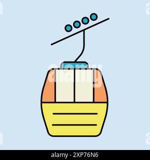 Ski lift gondola vector icon. Graph symbol for travel and tourism web site and apps design, logo, app, UI Stock Vector