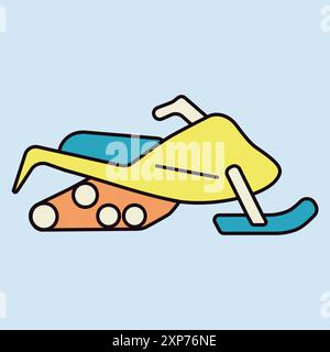 Snowmobile vector icon. Graph symbol for travel and tourism web site and apps design, logo, app, UI Stock Vector