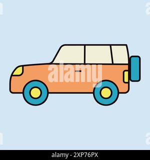 SUV car vector icon. Graph symbol for travel and tourism web site and apps design, logo, app, UI Stock Vector