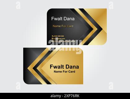 visit card design in golden color business card Stock Vector