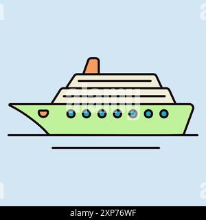 Cruise liner vector icon. Graph symbol for travel and tourism web site and apps design, logo, app, UI Stock Vector
