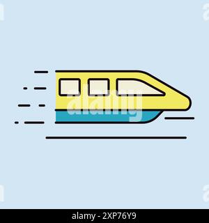 Monorail speed modern train vector icon. Graph symbol for travel and tourism web site and apps design, logo, app, UI Stock Vector