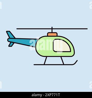 Helicopter vector icon. Graph symbol for travel and tourism web site and apps design, logo, app, UI Stock Vector