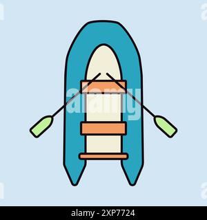 Inflatable rubber boat vector icon. Graph symbol for travel and tourism web site and apps design, logo, app, UI Stock Vector