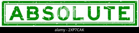 Grunge green absolute word square rubber seal stamp on white background Stock Vector