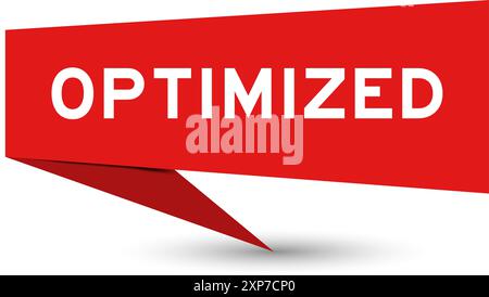 Red color speech banner with word optimized on white background Stock Vector