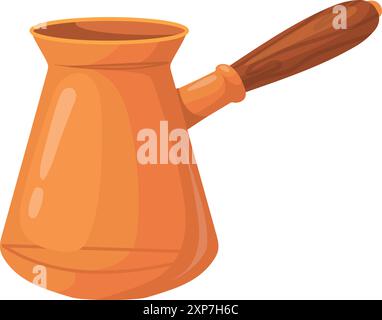 Cezva cartoon icon. Traditional turkish coffee pot isolated on white background Stock Vector