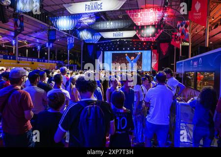 FRANCE. PARIS (75) (19TH DISTRICT) PARIS 2024 OLYMPIC GAMES. DURING THE OLYMPIC GAMES, THE 'CLUB FRANCE', LOCATED IN THE GRANDE HALLE DE LA VILLETTE, Stock Photo