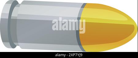 Bullet cartoon icon. Gun ammo. Weapon caliber isolated on white background Stock Vector