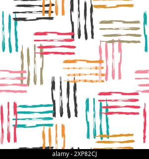Abstract seamless pattern with colorful stripes. Vector striped background Stock Vector