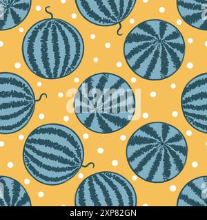 Watermelons seamless pattern. Vector summer print, textile design Stock Vector