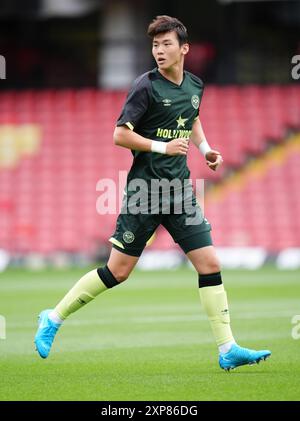 Brentford's Ji-Soo Kim during the pre-season friendly match at Vicarage Road, Watford. Picture date: Saturday August 3, 2024. Stock Photo