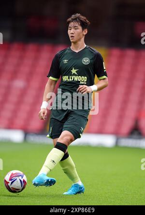 Brentford's Ji-Soo Kim during the pre-season friendly match at Vicarage Road, Watford. Picture date: Saturday August 3, 2024. Stock Photo