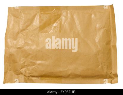 Rectangular envelope made of brown paper on isolated background Stock Photo