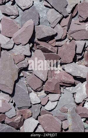 Purple slate garden yard path background backdrop.  Garden design concept. Stock Photo