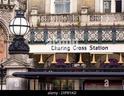 London, United Kingdom - June 25, 2024: Charing Cross station is a major railway terminus in London, England. It is located in the City of Westminster Stock Photo