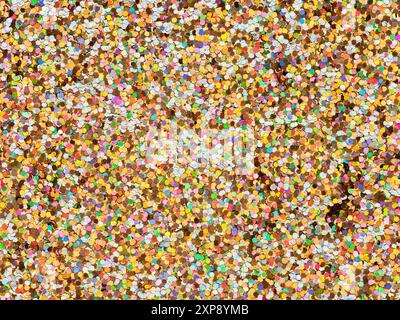 Rainbow color glitter sparkle confetti background for happy birthday party. Stock Photo