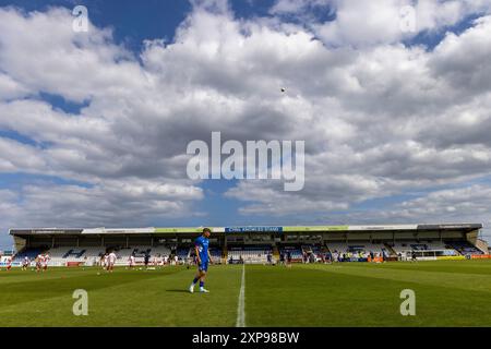 A general view of the Cyril Knowles Stand during the Pre-season Friendly match between Hartlepool United and Nottingham Forest at Victoria Park, Hartlepool on Saturday 3rd August 2024. (Photo: Mark Fletcher | MI News) Credit: MI News & Sport /Alamy Live News Stock Photo