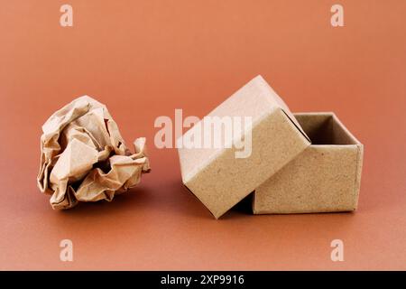 Waste paper and box ready for packing Stock Photo
