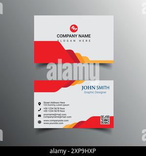 Professional business card design with minimal color. Compatible for business and personal use or commercial usage. Stock Vector