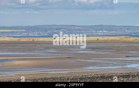 View from Holy Island towards mainland Stock Photo