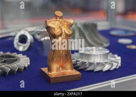 Models object of a large industrial part printed on a 3D printer from metal. Industry Stock Photo