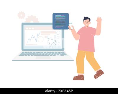 click tracking secure control web website interface optimization user flow navigation mouse arrow behavior Stock Vector