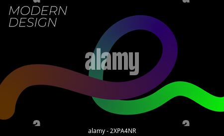 Wavy shape with Colorful Gradient 3d shape rainbow modern background. Minimal style for creative covers design on a white background. Stock Vector