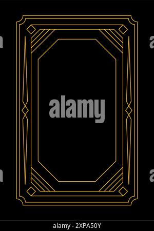 art deco geometry luxury elegant gold rectangle rectangular shape artistic aesthetic concept frame classic gold template Stock Vector