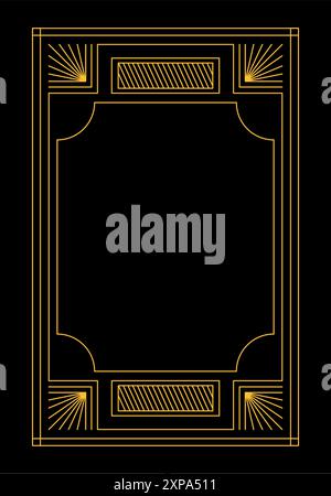art deco gold frame collection aesthetic artistic elegant elegance premium rectangular shape style concept classic decorative ornate template Stock Vector