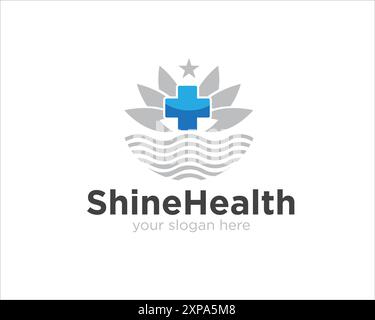 shine health logo designs for medical service and clinic Stock Vector