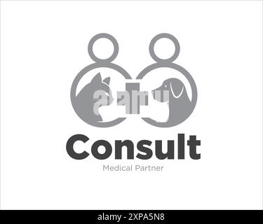 pet health consult logo designs for pet care logo Stock Vector